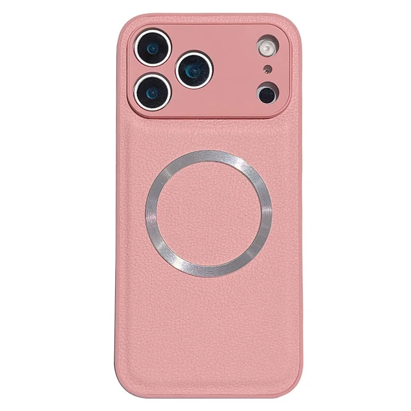 For iPhone 17 Pro Case PU Leather + PC + TPU Precise Cutout Phone Cover Compatible with MagSafe - Pink
