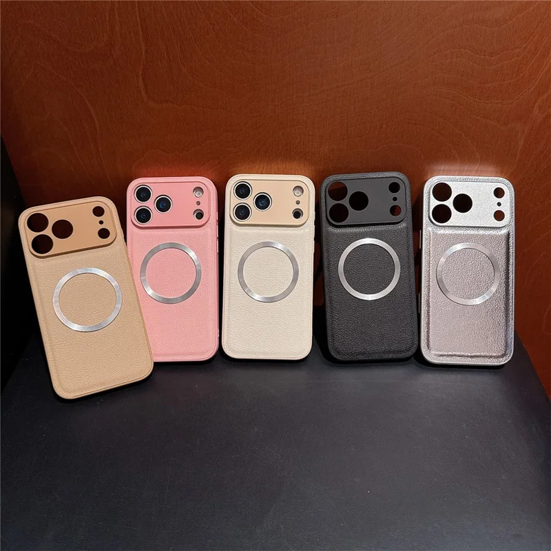 For iPhone 17 Pro Case PU Leather + PC + TPU Precise Cutout Phone Cover Compatible with MagSafe - Pink