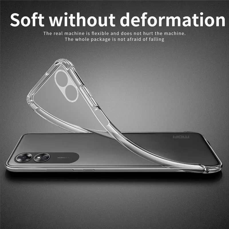 Etui MOFI do Oppo A17 4G przezroczyste giętkie z tworzywa TPU etui ochronne antyrysowe