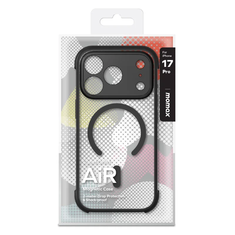 MOMAX MAAP25 For iPhone 17 Pro Magnetic Case Airbag Shockproof PC + TPU Phone Cover - Black