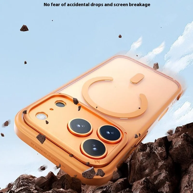 MOMAX MAAP25 For iPhone 17 Pro Max Magnetic Case Airbag Shockproof PC + TPU Clear Phone Cover - Orange