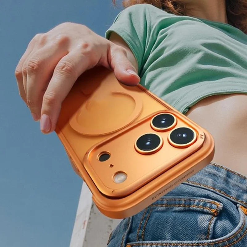 MOMAX MAAP25 For iPhone 17 Pro Max Magnetic Case Airbag Shockproof PC + TPU Clear Phone Cover - Orange