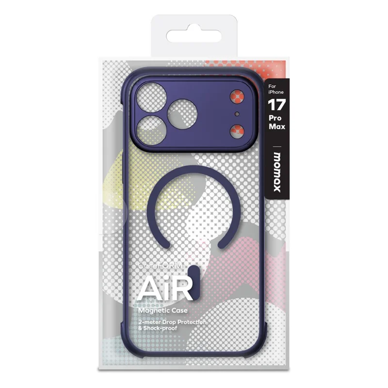 MOMAX MAAP25 For iPhone 17 Pro Max Magnetic Case Airbag Shockproof PC + TPU Clear Phone Cover - Blue
