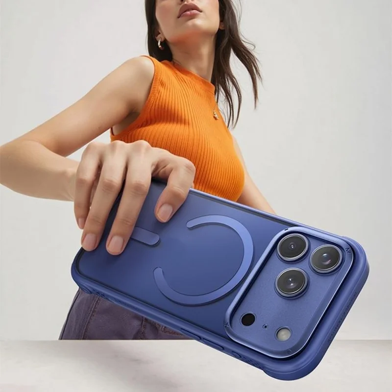 MOMAX MAAP25 For iPhone 17 Pro Max Magnetic Case Airbag Shockproof PC + TPU Clear Phone Cover - Blue