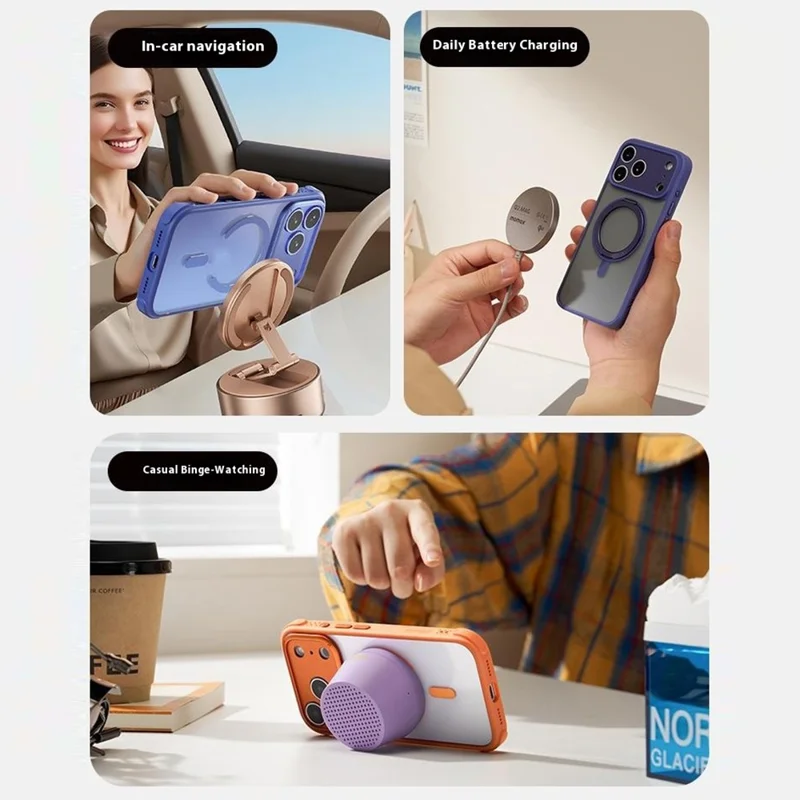 MOMAX MAAP25 For iPhone 17 Pro Max Magnetic Case Airbag Shockproof PC + TPU Clear Phone Cover - Blue