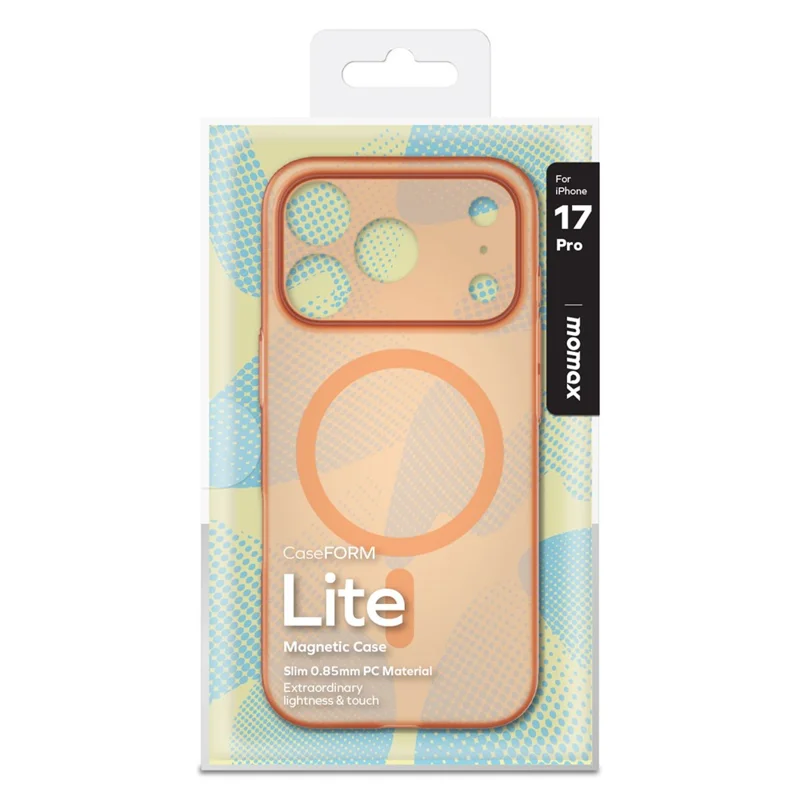 MOMAX MTAP25 For iPhone 17 Pro Magnetic Case Matte Ultra Slim PC Phone Cover - Transparent Orange