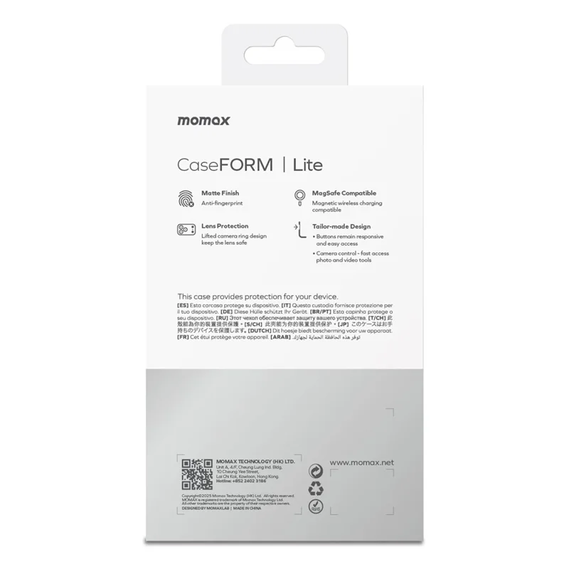 MOMAX MTAP25 For iPhone 17 Pro Magnetic Case Matte Ultra Slim PC Phone Cover - Transparent Orange