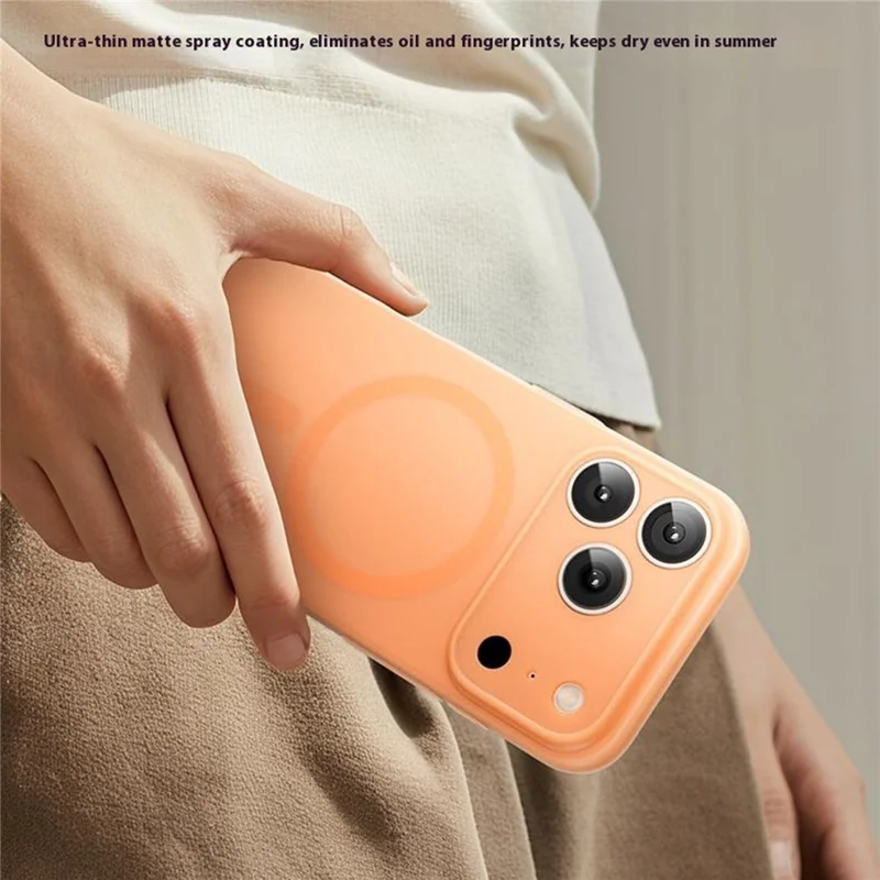 MOMAX MTAP25 For iPhone 17 Pro Max Magnetic Case Matte Ultra Slim PC Phone Cover - Transparent Orange