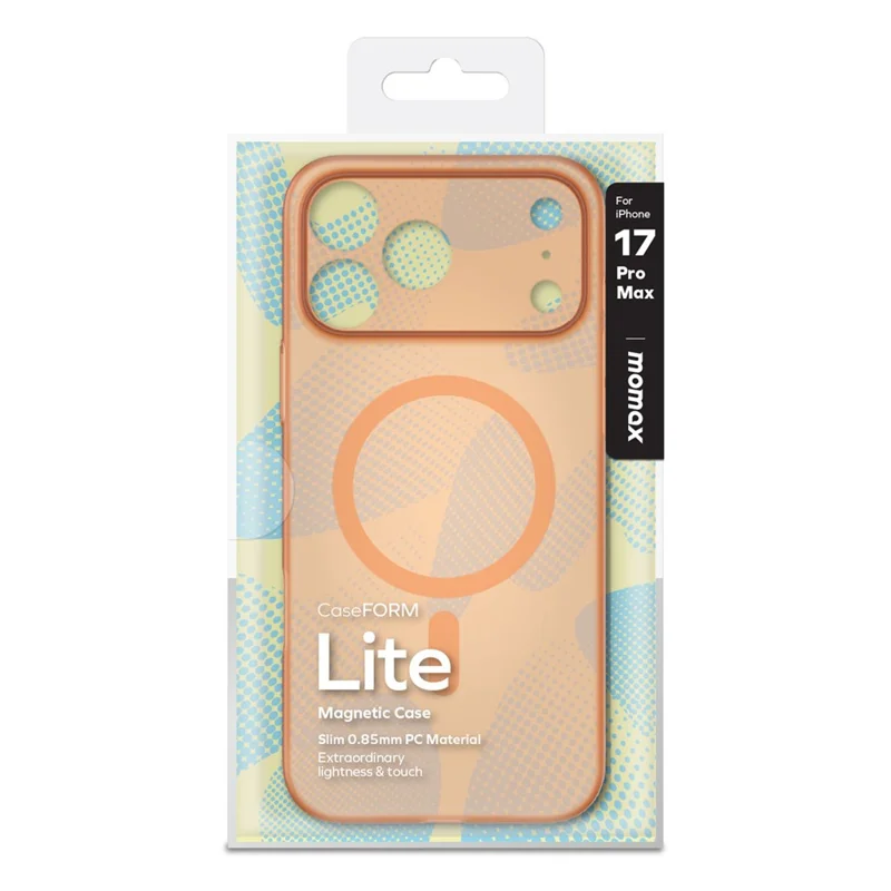 MOMAX MTAP25 For iPhone 17 Pro Max Magnetic Case Matte Ultra Slim PC Phone Cover - Transparent Orange
