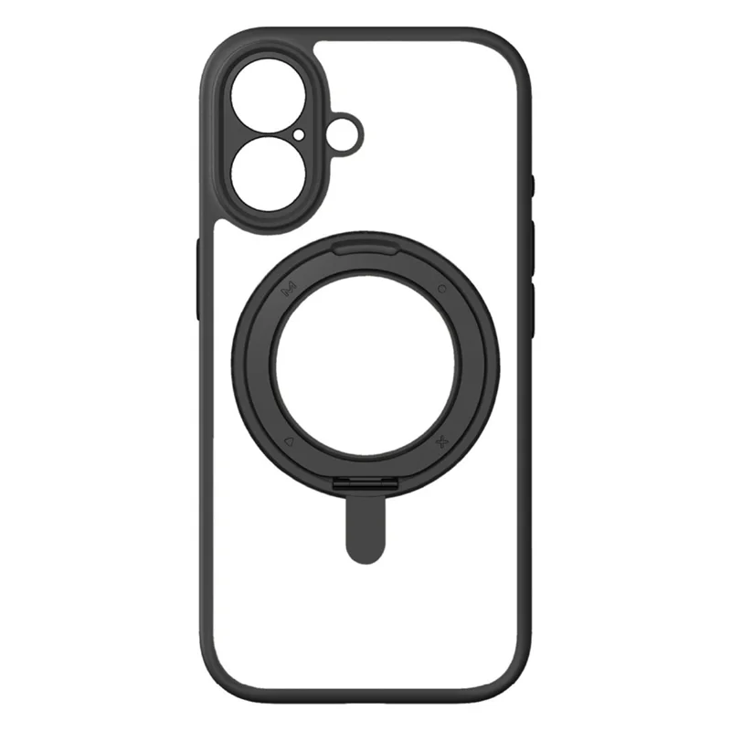 MOMAX MRAP25 For iPhone 17 Magnetic Case Matte TPU + PC Kickstand Phone Cover - Black