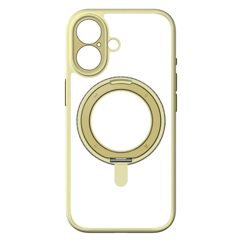 MOMAX MRAP25 For iPhone 17 Magnetic Case Matte TPU + PC Kickstand Phone Cover - Yellow