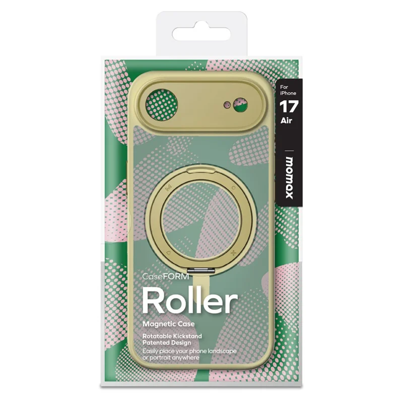 MOMAX MRAP25 For iPhone Air Magnetic Case Matte TPU + PC Kickstand Phone Cover - Yellow