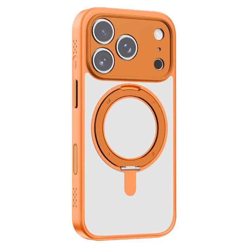 MOMAX MRAP25 For iPhone 17 Pro Magnetic Case Matte TPU + PC Kickstand Phone Cover - Orange