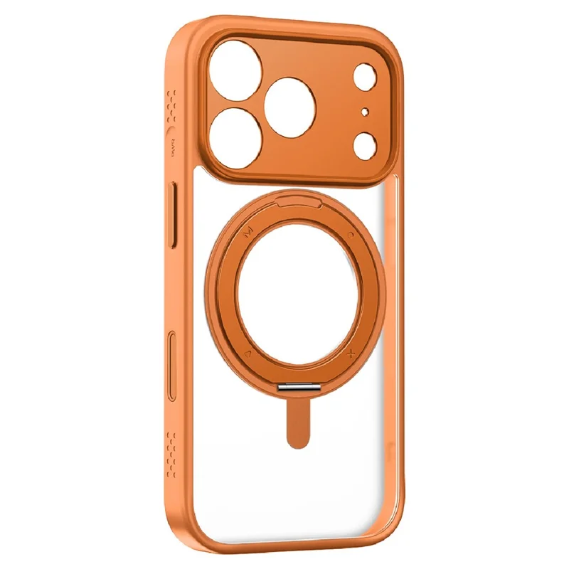MOMAX MRAP25 For iPhone 17 Pro Magnetic Case Matte TPU + PC Kickstand Phone Cover - Orange