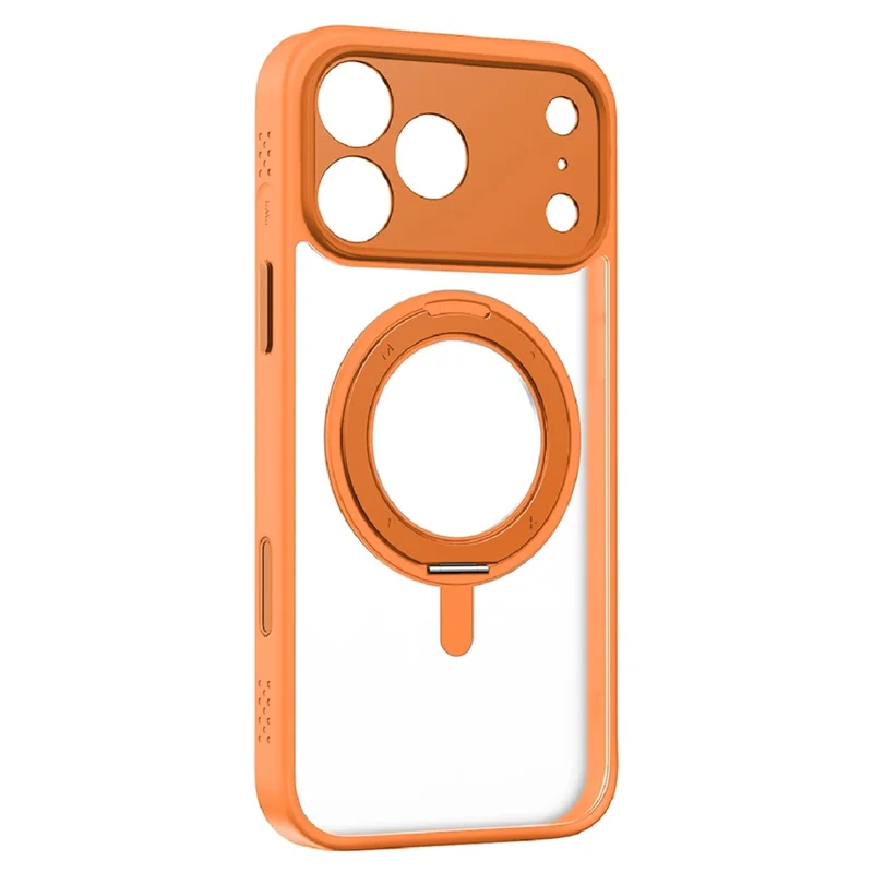 MOMAX MRAP25 For iPhone 17 Pro Max Magnetic Case Matte TPU + PC Kickstand Phone Cover - Orange