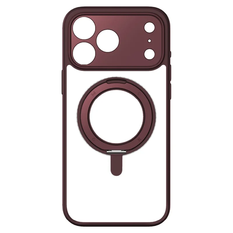 MOMAX MRAP25 For iPhone 17 Pro Max Magnetic Case Matte TPU + PC Kickstand Phone Cover - Wine Red