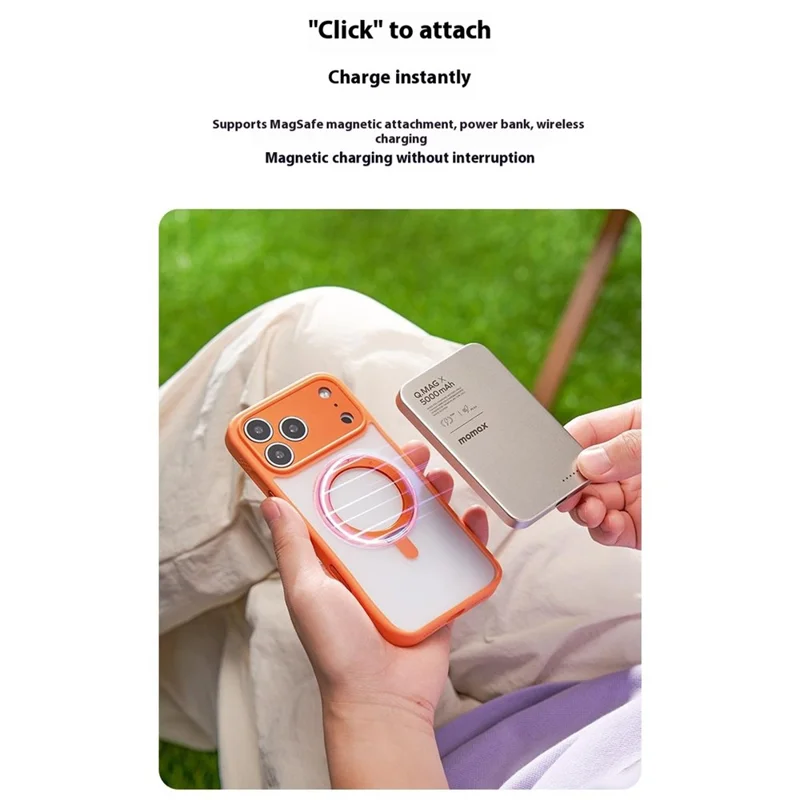 MOMAX MRAP25 For iPhone 17 Pro Max Magnetic Case Matte TPU + PC Kickstand Phone Cover - Wine Red