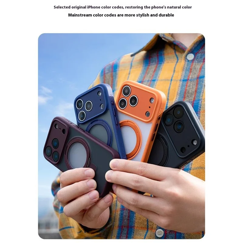 MOMAX MRAP25 For iPhone 17 Pro Max Magnetic Case Matte TPU + PC Kickstand Phone Cover - Wine Red