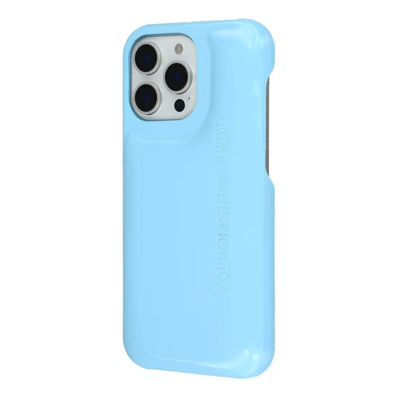 For iPhone 16 Pro Case Puffy PC Shockproof Phone Cover Large Camera Cutout - Sky Blue
