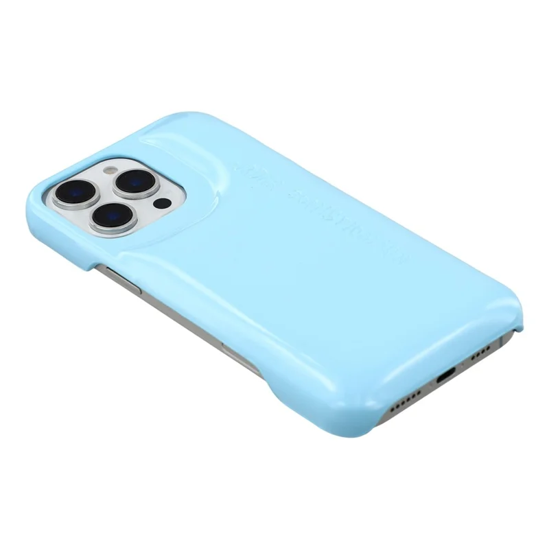 For iPhone 16 Pro Case Puffy PC Shockproof Phone Cover Large Camera Cutout - Sky Blue