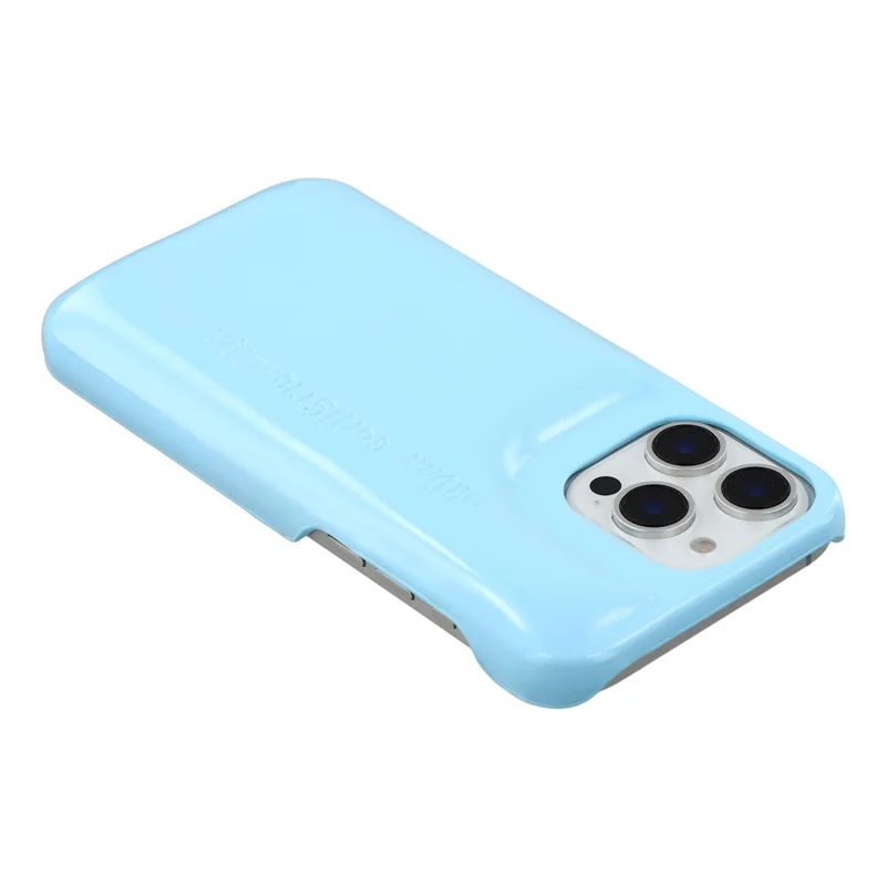 For iPhone 16 Pro Case Puffy PC Shockproof Phone Cover Large Camera Cutout - Sky Blue