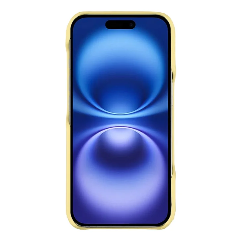 For iPhone 16 Case Puffy PC Shockproof Phone Cover Large Camera Cutout - Yellow