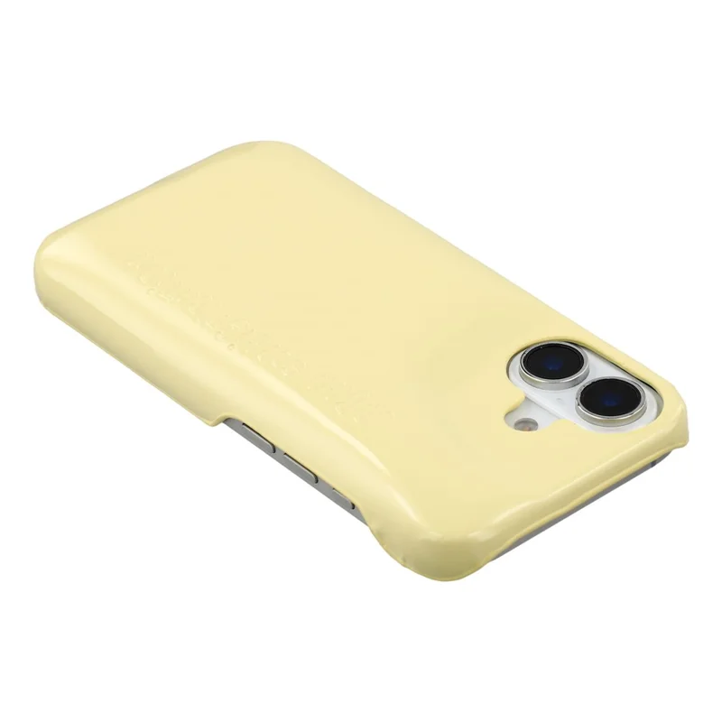 For iPhone 16 Case Puffy PC Shockproof Phone Cover Large Camera Cutout - Yellow