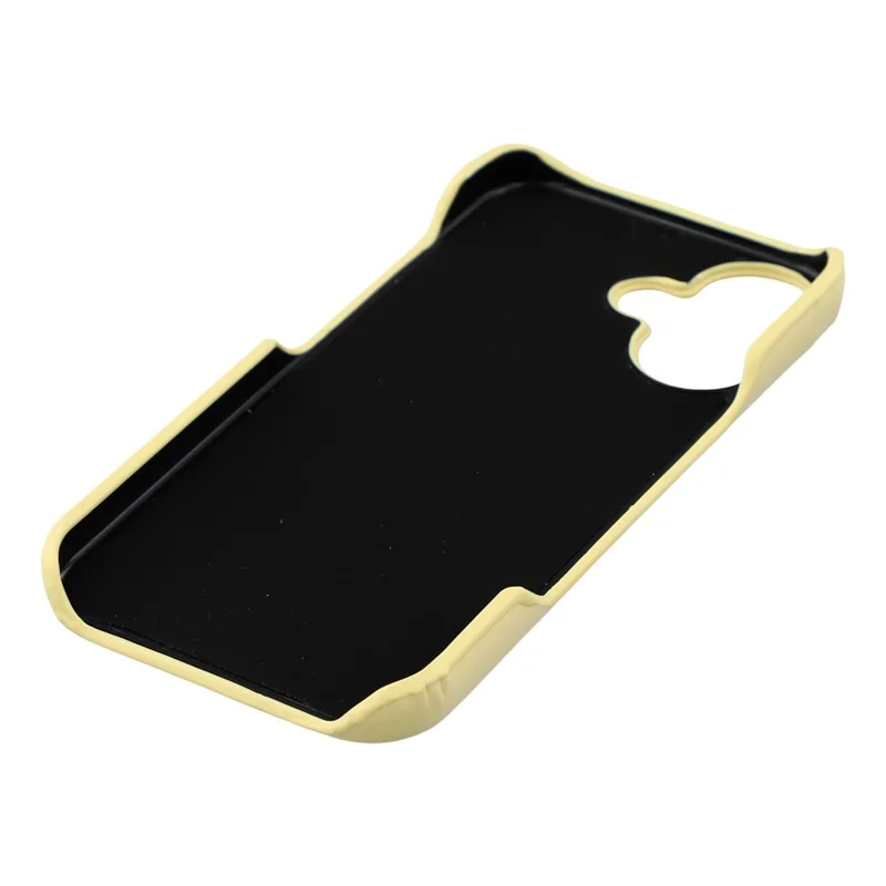 For iPhone 16 Case Puffy PC Shockproof Phone Cover Large Camera Cutout - Yellow