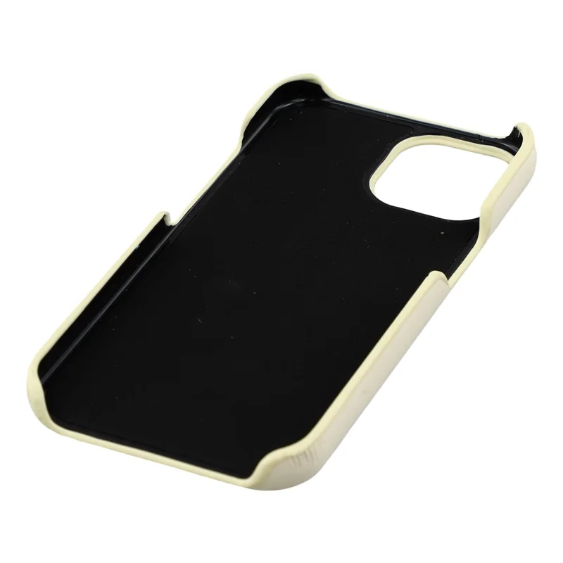 For iPhone 14 Case Puffy PC Shockproof Phone Cover Large Camera Cutout - Beige