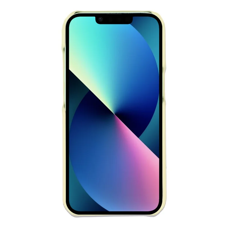 For iPhone 13 Case Puffy PC Shockproof Phone Cover Large Camera Cutout - Beige