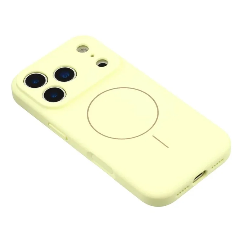 WANLONFENG XQ1 Series For iPhone 17 Pro Case Compatible with MagSafe TPU Liquid Silicone Precise Cutout Phone Cover with 2 Screen Films - Yellow