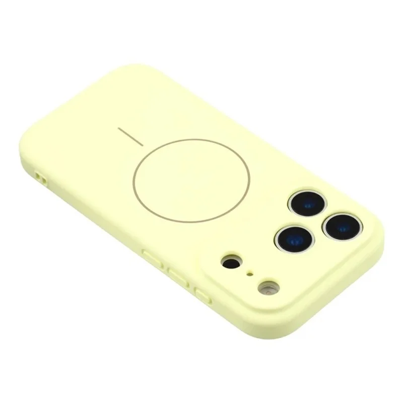 WANLONFENG XQ1 Series For iPhone 17 Pro Case Compatible with MagSafe TPU Liquid Silicone Precise Cutout Phone Cover with 2 Screen Films - Yellow