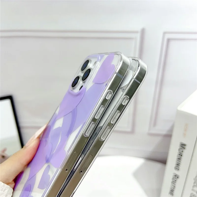 For iPhone 16 Pro Case Heart Pattern TPU + PC Protective Phone Cover Compatible with MagSafe - Blue