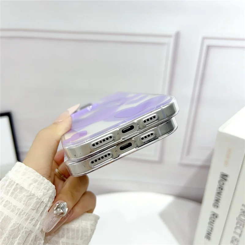 For iPhone 16 Pro Max Case Heart Pattern TPU + PC Protective Phone Cover Compatible with MagSafe - Blue