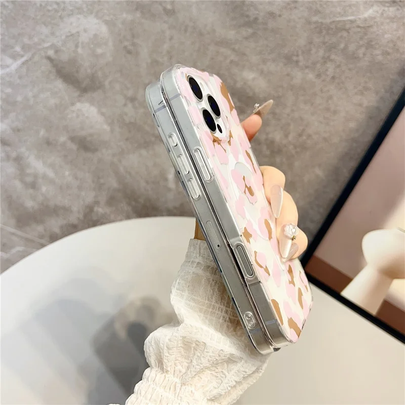 For iPhone 16 Pro Magnetic Case Hollow Leopard Print Design TPU PC Phone Back Cover - Style 4