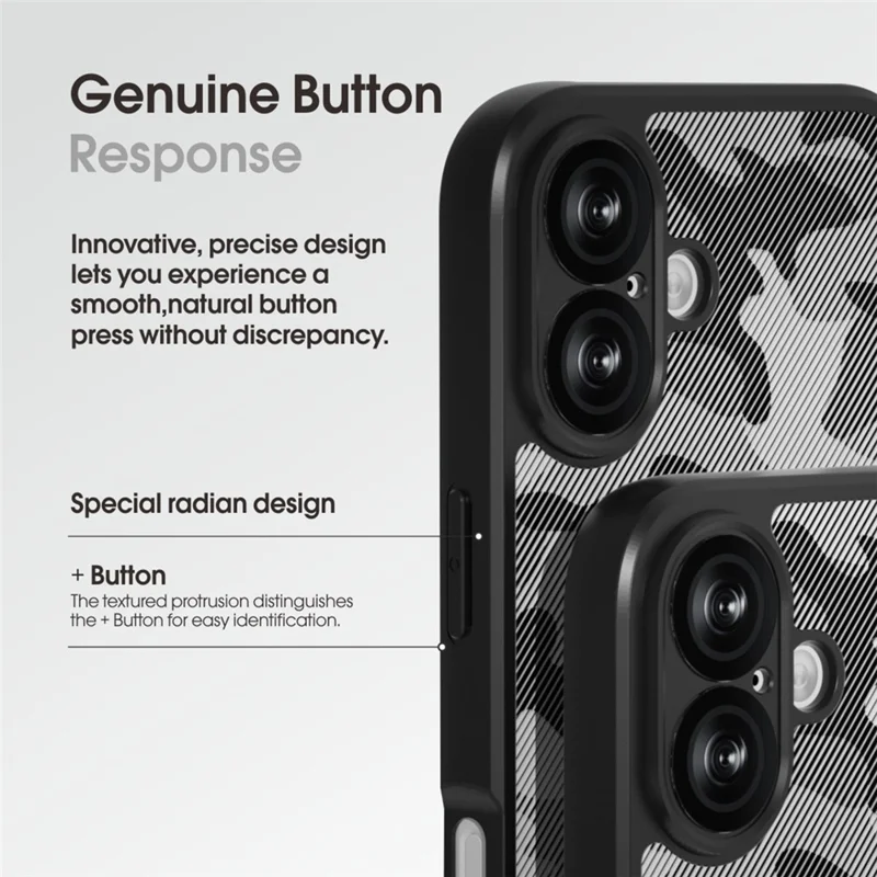 IBMRS For iPhone 17 Case Soft TPU Frame Hard PC Back Anti-Fall Phone Cover - Grid Camouflage