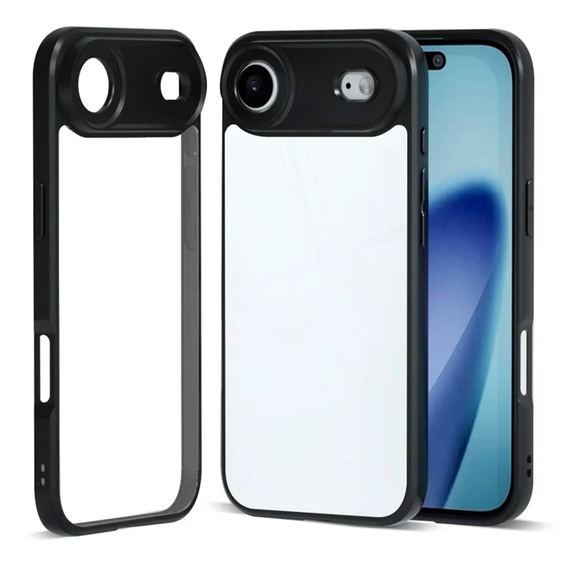 IBMRS For iPhone Air Case Soft TPU Frame Hard PC Back Anti-Fall Phone Cover - Transparent Black