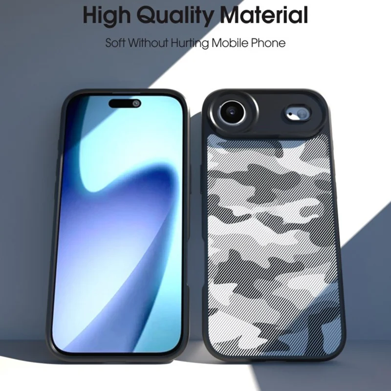 IBMRS For iPhone Air Case Soft TPU Frame Hard PC Back Anti-Fall Phone Cover - Transparent Black