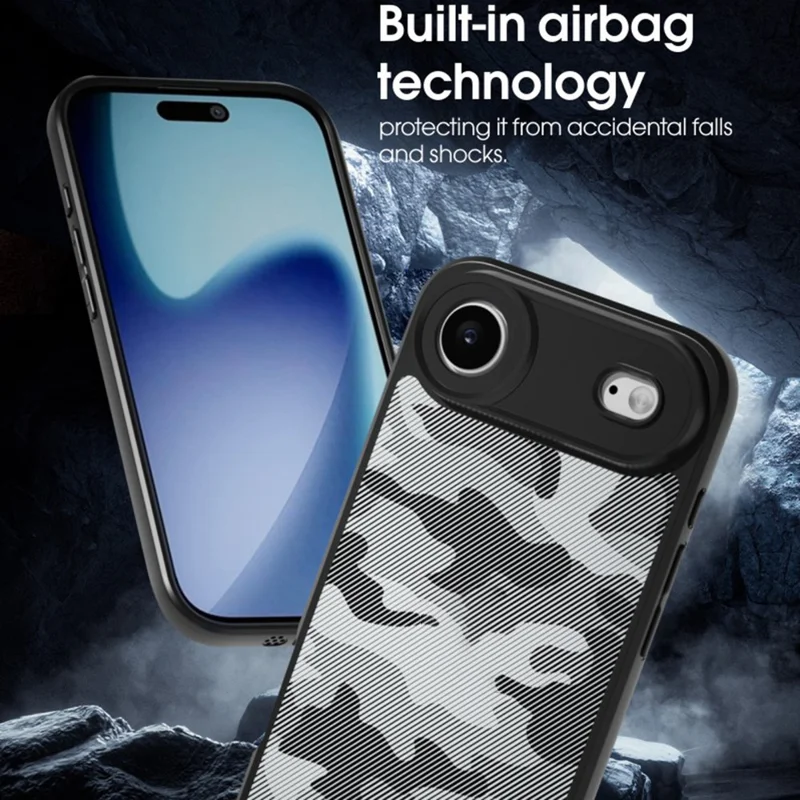 IBMRS For iPhone Air Case Soft TPU Frame Hard PC Back Anti-Fall Phone Cover - Transparent Black