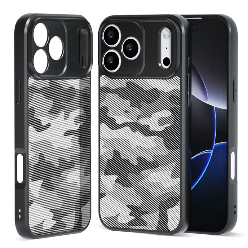 IBMRS For iPhone 17 Pro Max Case Soft TPU Frame Hard PC Back Anti-Fall Phone Cover - Artistic Camouflage
