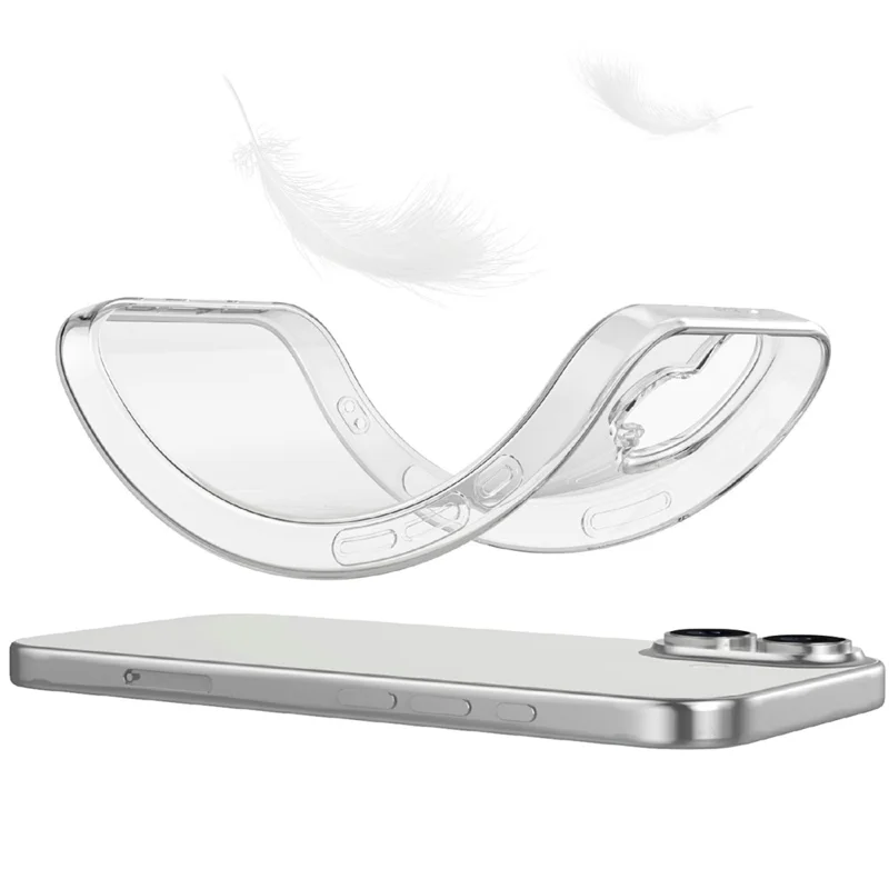 For iPhone 17 Clear TPU Anti-Scratch Phone Case + 2.5D Arc Edge Screen Protector