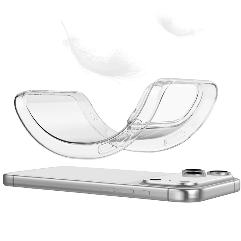 Capa de Telefone Anti-Arranhões de TPU Transparente para iPhone 17 Pro + Protetor de Tela com Borda Curva de 2,5D