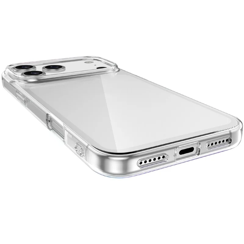 Capa de Telefone Anti-Arranhões de TPU Transparente para iPhone 17 Pro + Protetor de Tela com Borda Curva de 2,5D