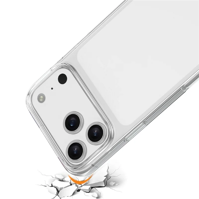 Capa de Telefone Anti-Arranhões de TPU Transparente para iPhone 17 Pro + Protetor de Tela com Borda Curva de 2,5D