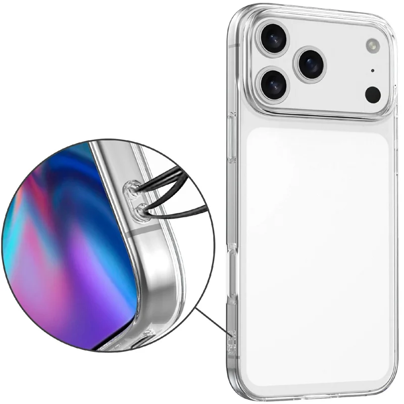 Capa de Telefone Anti-Arranhões de TPU Transparente para iPhone 17 Pro + Protetor de Tela com Borda Curva de 2,5D