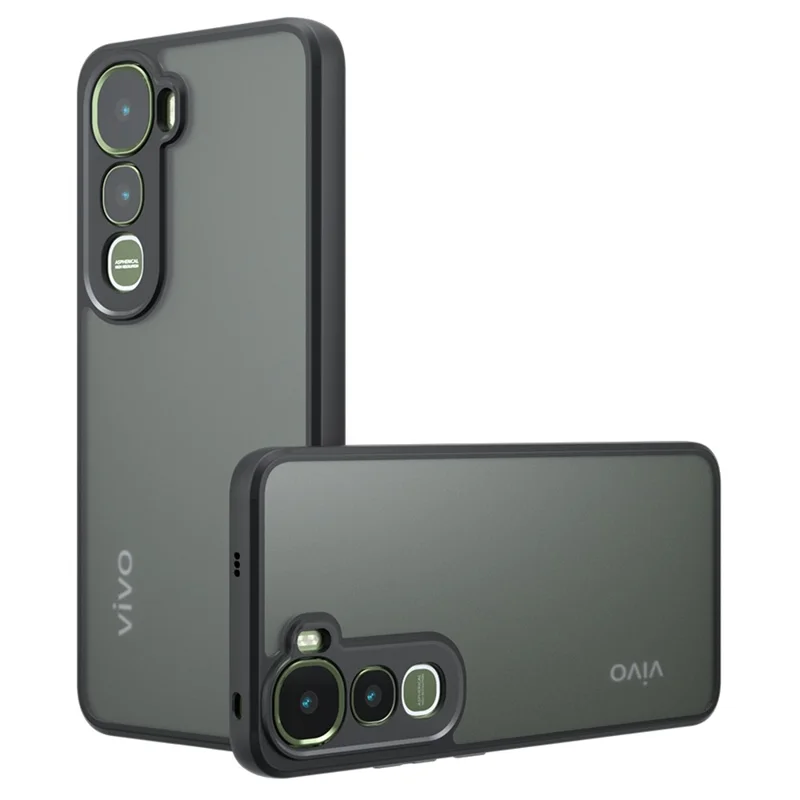 For vivo Y400 4G Case Skin-Touch TPU + PC Matte Phone Back Cover, Transparent Black