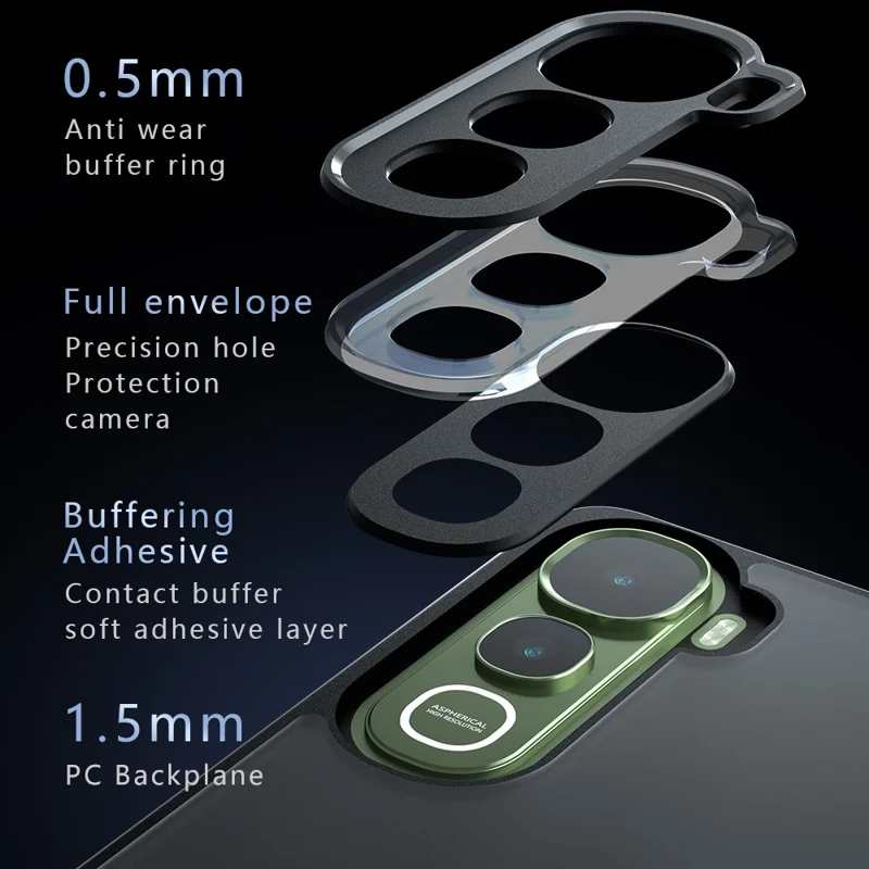 For vivo Y400 4G Case Skin-Touch TPU + PC Matte Phone Back Cover, Transparent Black