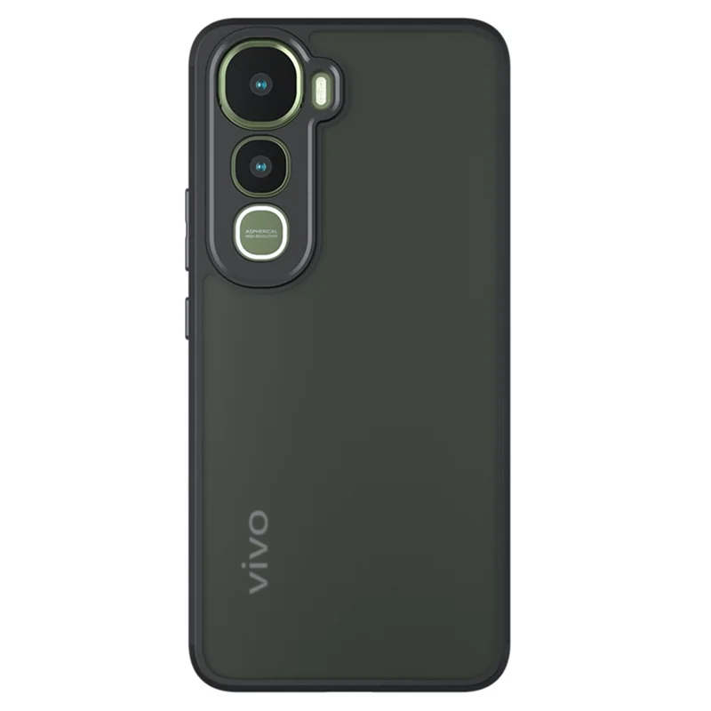 For vivo Y400 4G Case Skin-Touch TPU + PC Matte Phone Back Cover, Transparent Black