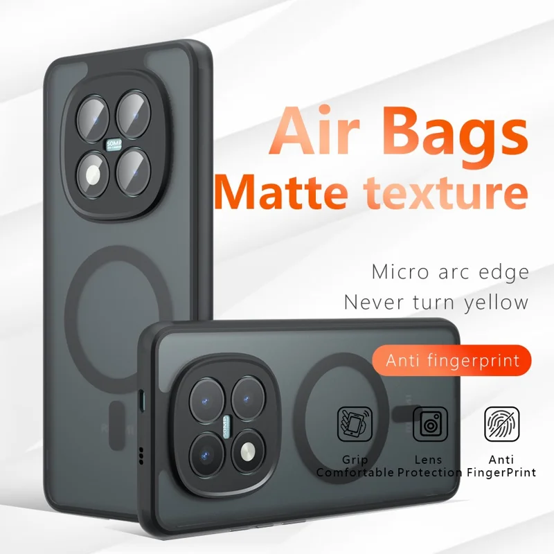 Custodia per Xiaomi Redmi Note 15 Pro+ 5G compatibile con MagSafe TPU + PC Matte Skin Touch Phone Cover