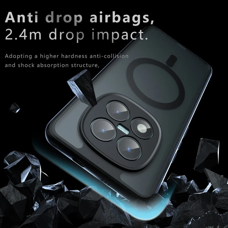 Custodia per Xiaomi Redmi Note 15 Pro+ 5G compatibile con MagSafe TPU + PC Matte Skin Touch Phone Cover